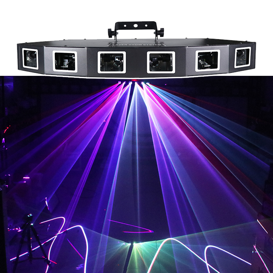 Industrial Laser Projector - Proyektor Laser DMX 6 lensa, lampu
