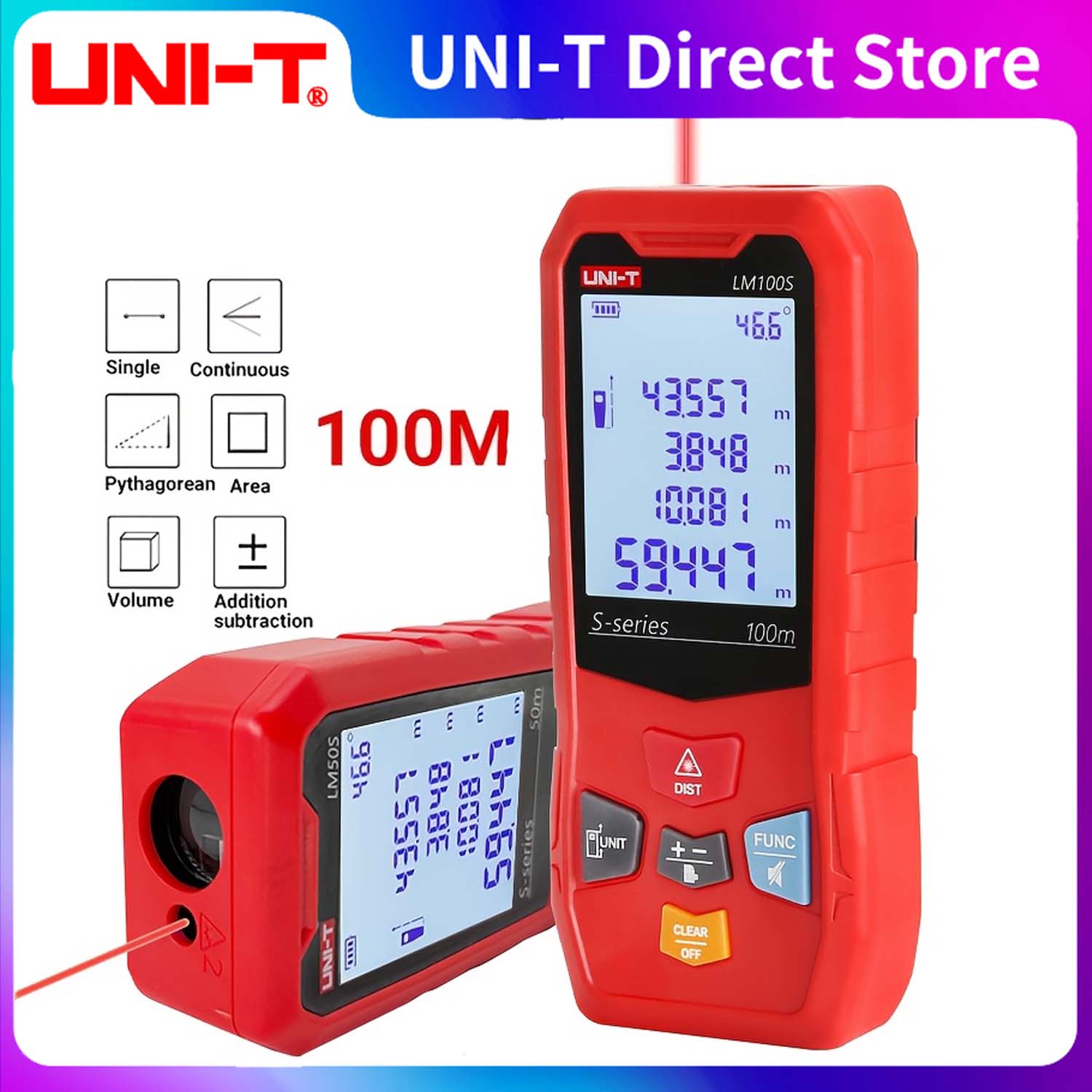 Industrial Laser Tape Measure - UNIT Pengukur Jarak Laser LM40S/60S/100S 40M