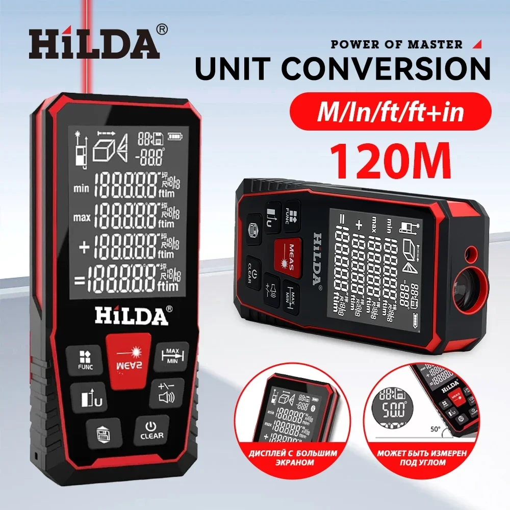 HILDA pengukur jarak Laser 50M - Industrial Laser Tape Measure ulasan dan harga