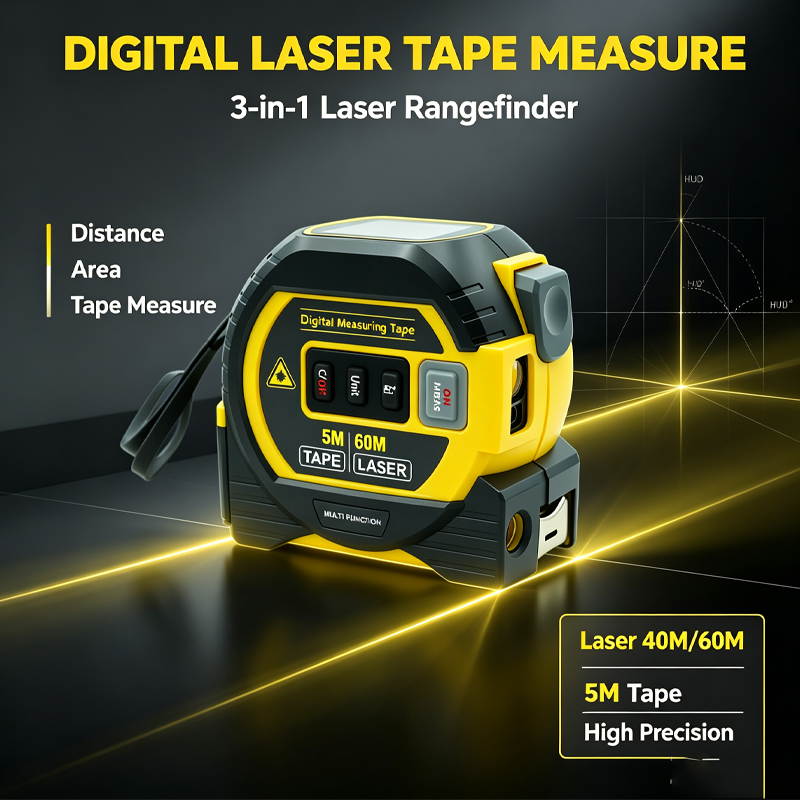 2026 Meteran Laser Baru 3 in 1 - Industrial Laser Tape Measure ulasan dan harga