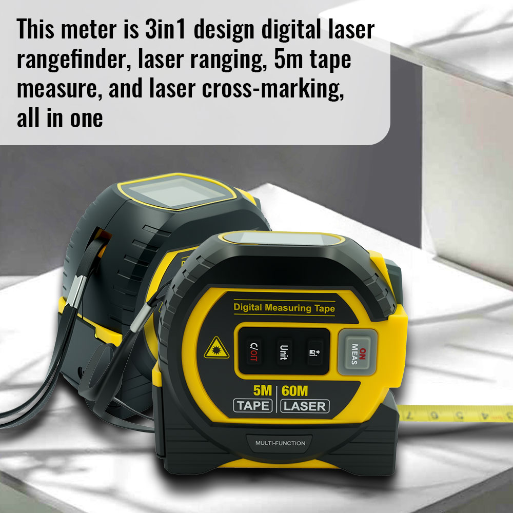 2026 Meteran Laser Baru 3 in 1 - Industrial Laser Tape Measure ulasan dan harga