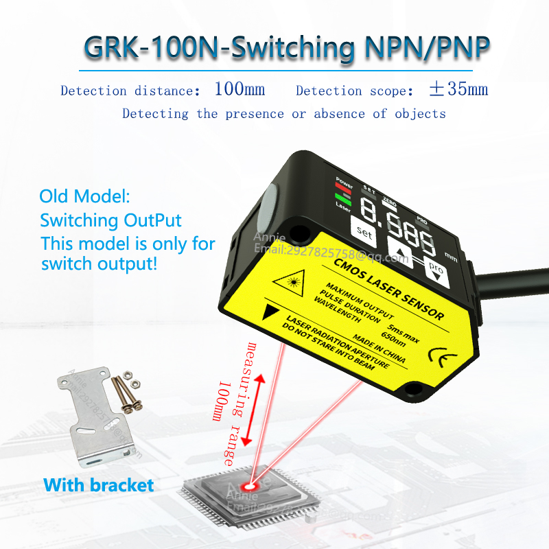 Sensor Perpindahan Laser NPN P - Industrial Laser Sensor ulasan dan harga